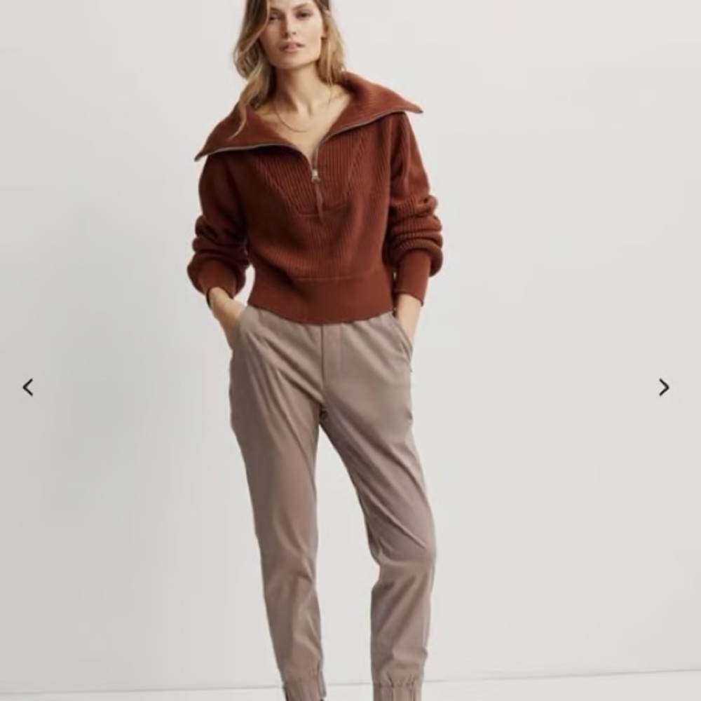 Varley Brown Ribbed Sweatshirt - Picture 5 of 10